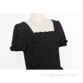 Top manica grida casual in pizzo chiffon a pois da donna